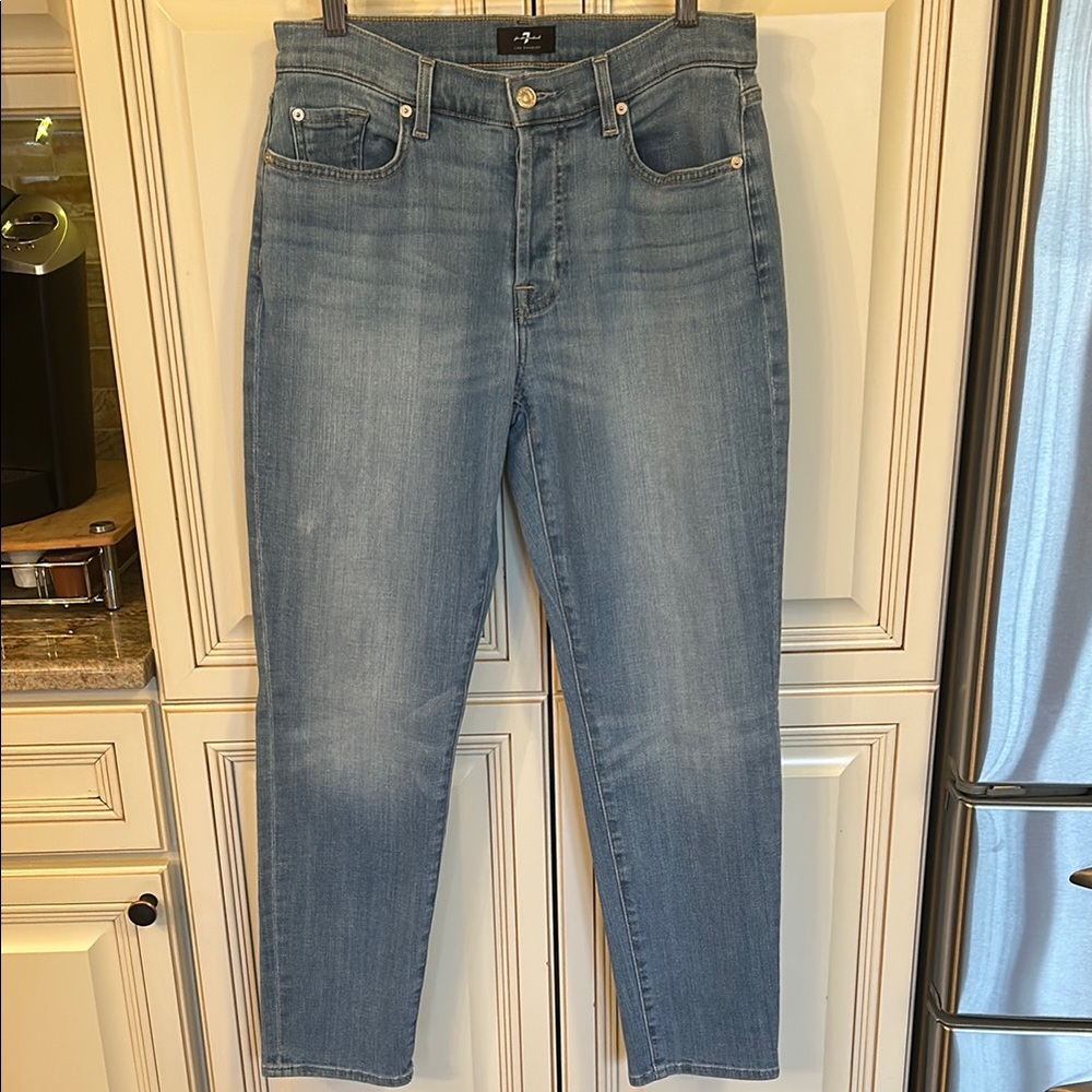 7 For All Mankind Blue Straight Leg Jeans